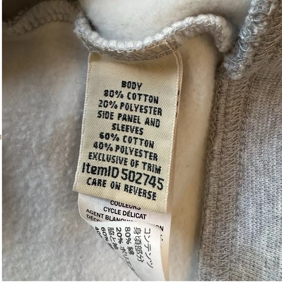 LL Bean Women’s Quilted Quarter Zip Pullover Kangaroo Pocket Sweater Size M Gray - Picture 9 of 11